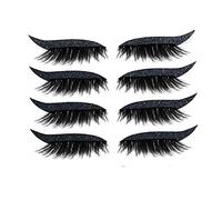 Adhesivo para Pestañas con Pestañas, 4 Pares de Adhesivos para Pestañas Reutilizables, Pestañas Postizas Son Resistentes Al Agua, Fáciles de Usar, Pestañas Postizas, (Negro 4