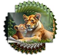 Adhesivo para portátil Autumn A Lioness and Her Cub in The Jungle para agricultores, fácil de despegar (12 x 18 cm)