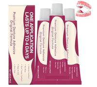 Adhesivo para prótesis dentales Premium, pegamento genérico seguro para prótesis dentales, gel adhesivo fuerte para dientes postizos, mejora el ajuste, la comodidad y la estabilidad, 28 g (3Piezas)