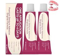 Adhesivo para prótesis dentales Premium, pegamento genérico seguro para prótesis dentales, gel adhesivo fuerte para dientes postizos, mejora el ajuste, la comodidad y la estabilidad, 28 g (2Piezas)