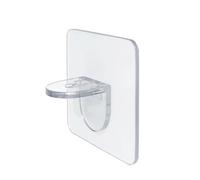 Adhesivo para tablilla sin perforaciones, 2/4/6/8/12/24 piezas, soporte de gancho de soporte de partición en capas acrílico transparente, autoadhesivo, clips de soporte de estante de gabinete (6)