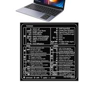 Adhesivo para teclado, guía de referencia rápida de 13 a 16 pulgadas, hoja de trucos de palabras, superposición adhesiva de PVC sin suciedad, hoja de trucos de teclado de productividad, lámina