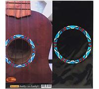Adhesivo para ukeleles soprano - Rosette/Purfling - Patrón nativo americano - Turquesa