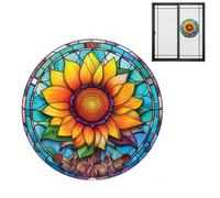 Adhesivo para ventana de girasoles, adhesivo de cristal de girasol - Anticolisión Adhesivo para ventana de coche de girasol - Ventana electrostática anticolisión con plumas y plumas que se aferran a