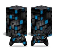 Adhesivo para Xbox Series X Digital, vinilo protector completo para consola y controlador inalámbrico (cubo azul y negro, serie X digital)