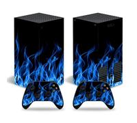 Adhesivo para Xbox Series X Digital, vinilo protector completo para consola y controlador inalámbrico (azul fuego, serie X digital)
