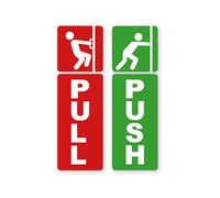 Adhesivo Pull Push, de alta calidad, para puerta de entrada, color rojo y verde, resistente a la intemperie y a los rayos UV