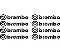 Adhesivo resistente al calor para pinzas de freno compatible con Brembo, 8 piezas - Adhesivo de tuning para autos, estilo JDM, blanco o negro, 80×16 mm - Personalización óptima del vehículo (negro)
