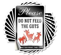 Adhesivo rústico divertido - Cubierta de primavera vintage por favor no alimente a las cabras, no importa lo que digan (12 x 18 cm)