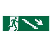 Adhesivo Salida Emergencia Escalera Derecha Bajada 6,5x20
