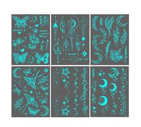 Adhesivo temporal del cuerpo luminoso - Body ART impermeable al brillo nocturno | Maquillaje artístico fluorescente para festivales, vacaciones, eventos de club, temáticas, decoración nocturna