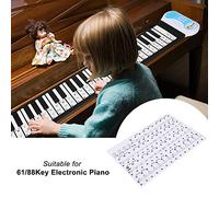 Adhesivo Transparente para Tecla de Piano Electrónico, Adhesivo para 61/88 Teclas, Fácil de Usar, Elimina Color Negro para Principiantes (Negro)