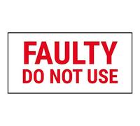 Adhesivo VSafety Faulty Do Not Use - 51 x 25 mm (rollo de 250 unidades)
