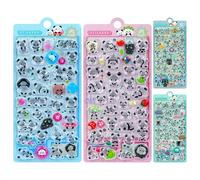 Adhesivos Bonitos 3D,4 Piezas de Panda Decorativo Adorable | Pegatinas Pequeñas en Relieve de Animales de Dibujos Animados - para de Teléfono Cuaderno Portátil Botella de Agua Planner Álbum y Material