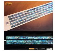 Adhesivos con incrustaciones para guitarra y bajo, 5 mm, color azul abulón