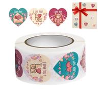 Adhesivos Corazón | 500 unidades de Corazones Autoadhesivos - Rollo De Pegatinas De Amor | Para Bodas Fiestas Sellado De Sobres Manualidades Scrapbooking