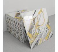 Adhesivos de azulejos de mármol de 30x30 cm (30 unidades). Azulejos autoadhesivos gruesos for pared, fáciles de pegar y despegar. Azulejos de mármol impermeables for baño(A2)