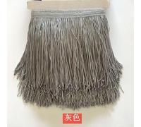 Adhesivos de costura, accesorios manuales DIY, Cinta de encaje con borlas de poliéster de 10 metros y 15 cm for coser vestidos de baile latino, manualidades, ropa y lámparas.(Gray)