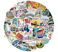 Adhesivos de Viaje de Estados Unidos (50 piezas) - Pegatinas Decals Impermeables para Maletas Scrapbooking Bullet Journal