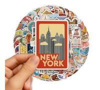 Adhesivos de viaje mundial, 100 símbolos famosos de países y ciudades del mundo, pegatinas de vinilo impermeables para maletas, equipaje, patinetas, guitarras, portátiles, álbumes de fotos