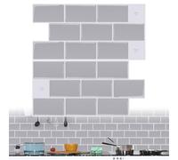 Adhesivos de vinilo 3D para azulejos de pared, adhesivos para cocina, azulejos, impermeables, para cocina, baño, pared (10 unidades, 30,5 x 15,3 cm) (albaricoque)