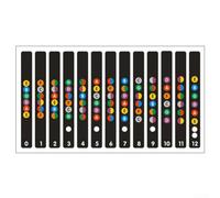 Adhesivos Diapasón Guitarra 13 Notas Escalas PVC(Black)
