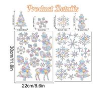 Adhesivos estáticos de ventana con diseño de muñeco de nieve navideño y arcoíris, calcomanías anticolisión para ventanas para proteger a las