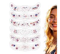 Adhesivos Faciales para Mujer | Decoraciones de Bandera USA del 250.º Memorial | Maquillaje Facial Accesorios para - para Mujer Hombre Interior Exterior Hogar Diaria Independencia Cumpleaños