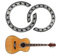 Adhesivos Guitarra con Incrustaciones Calcomanías, 2pcs Sonido Guitarra Guitarra Soundhole Calcomanía Guitarra Etiqueta de Agujero de Sonido para Piezas