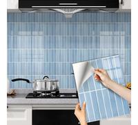 Adhesivos impermeables para azulejos de cocina y baño, despegar y pegar, efecto de ladrillo, a prueba de aceite, azulejos decorativos de pared, fácil instalación, decoración del hogar