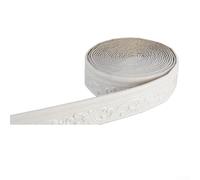 Adhesivos impermeables para zócalos de pared, 10 m x 8 cm, espuma de algodón decorativo para tiras de borde y borde de cintura para decoración interior del hogar (blanco)