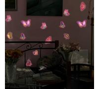 Adhesivos luminosos de pared con diseño de mariposa, efecto 3D, para habitación de niños, guardería, decoración del hogar, lámina de PVC impermeable, 20 x 30 cm