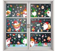 Adhesivos navideños de copos de nieve para ventanas, adhesivos de Feliz Navidad para ventanas, compatibles con decoraciones para fiestas.