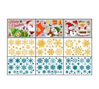 Adhesivos navideños para ventanas, colores vibrantes, adhesivos estáticos para un hogar alegre, artículos para fiestas, decoración de escapa