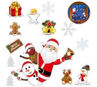 Adhesivos navideños para ventanas, pegatinas para ventanas para decoración navideña, adornos para ventanas, artículos para fiestas navideñas