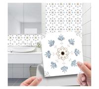 Adhesivos para azulejos, Pegatinas de mosaico PVC for suelo y pared, multicolor, paquete 20, varios tamaños(Cry003,20pcs-15x15cm)