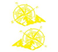 Adhesivos para coche, 2 uds selva coche aventura pegatina decoración autopartes motocicleta calcomanía(Yellow)