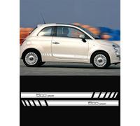 Adhesivos para coches Decorative stripes, side stripes sticker set for F-iat Abarth 500 595 (Blanco)