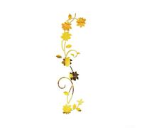 Adhesivos para flor Rattan 3D Oro Pared Salón Adhesivos para(gold) | floral rattan 3D, acabado para dorado , para ideal salón , para fácil de pegar
