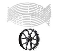 Adhesivos para llantas,Pegatinas Llantas Moto,Reflectante Pegatinas para Llantas,Tiras Adhesivas para Llantas de Moto,Pegatina del borde de la llanta,para bicicletas,motos y coches,Plateado,16 piezas