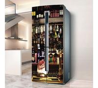 Adhesivos para nevera, Adhesivo for nevera, cubierta completa for puerta, cubiertas for frigorífico, pegatinas de pared for cocina, Bar, cerveza, mostrador vino(L: 100x180 cm)
