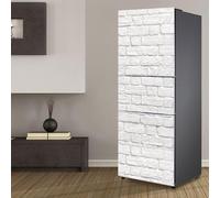 Adhesivos para nevera, Adhesivo for nevera, cubierta completa for puerta, cubiertas for frigorífico, pegatinas de pared for calcomanía cocina, ladrillo Retro blanca(M: 60x180 cm)