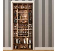 Adhesivos para puertas de PVC Premium, para puerta de cabina, instalación fácil y sin burbujas, revestimiento para puertas de interior, 83 x 210 cm, recortables