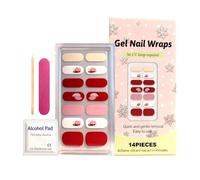 Adhesivos Para Uñas De Gel - Juego De Adhesivos Para Uñas De 14 Piezas, Kit De Adheesivos Para Decoración De Unñas | Envolturas De Unñas Resistentes A Astillas | No Necesita Lámpara, Tiras D