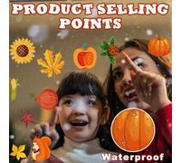 Adhesivos para ventanas de Acción de Gracias Decoraciones de otoño Pegatinas para ventanas de Acción de Gracias Adhesivo de pavo navideño Com