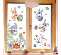 Adhesivos para ventanas de Pascua, decoración primaveral de alta calidad y colores brillantes con impresión a doble cara, adhesivos fáciles