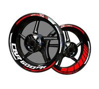 Adhesivos reflectantes de vinilo para el borde de las llantas de moto, kit de adhesivos para CBR 600RR, tiras completas de llanta de moto para 2 ruedas de 17" (rojo reflectante)