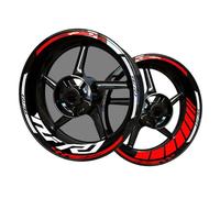 Adhesivos Vinilo Reflectantes para Bordes de Llantas de Moto, Kit de Pegatinas para Yamaha YZF R1, Bandas de Llantas Completas para 2 Ruedas Llantas de 17 Pulgadas (Rojo Reflectante)
