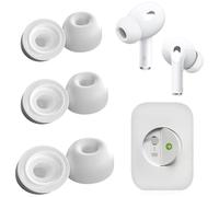 Adhiper Almohadillas de repuesto para Airpods Pro de 2ª generación con agujero de reducción de ruido, almohadillas de silicona para Airpods Pro con embalaje de almacenamiento, caben en la funda de