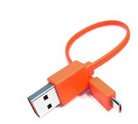 Adhiper Cable de repuesto Micro USB plano para carga rápida - Compatible con UE Boom, Android, JBL Flip 2/3/4 Speaker (25 cm/naranja)